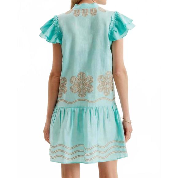 NEW TYLER BOE aimee embroidered dress in mint - Picture 3 of 3